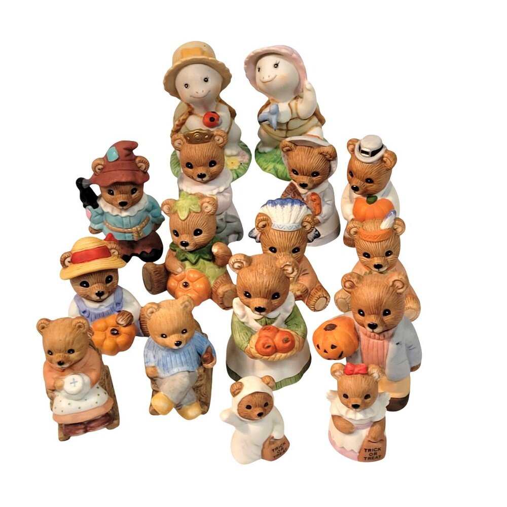 Homo BC Bronson Lot 16 Porcelain Bears Turtles Figurines 1980/90s Halloween